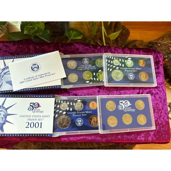 2 Bundle 2001 US Mint 10 Coin Proof Set COA - Picture 3 of 3